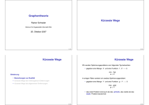 Kürzeste Wege - Zentrum für Angewandte Informatik der Universität