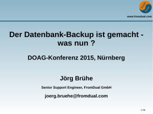 Der Datenbank-Backup ist gemacht - was nun