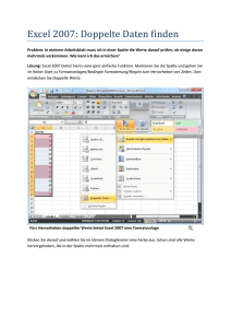 Excel 2007 - Doppelte Daten finden