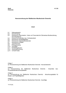 Honorarordnung der Städtischen Musikschule Chemnitz