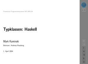 Typklassen: Haskell - Programming Systems Lab