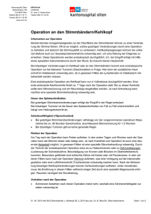 Operation an den Stimmbändern/Kehlkopf