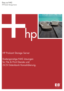 HP ProLiant Storage Server Kostengünstige NAS Lösungen