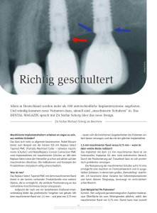 Dental Magazin: Richtig geschultert