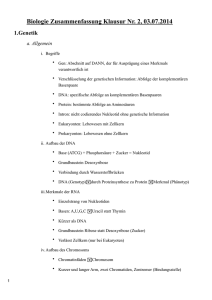 Biologie Zusammenfassung Klausur Nr. 2, 03.07.2014