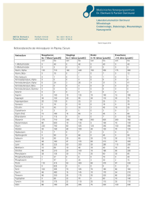 Referenzbereiche der Aminosäuren im Plasma / Serum