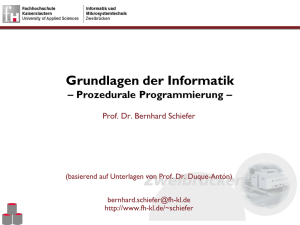 Grundlagen der Informatik – Prozedurale Programmierung