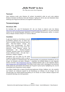 Hello World in Java / Windows XP