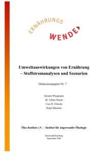 Umweltauswirkungen von Ernährung – Stoffstromanalysen und