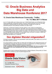 Data Warehouse Systeme gehören heute für