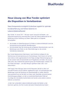 Neue Lösung von Blue Yonder optimiert die Disposition in