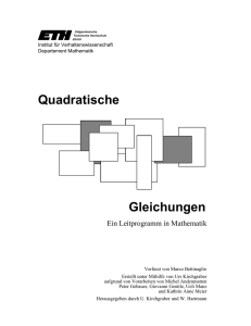 Quadratische Gleichungen - Ingo