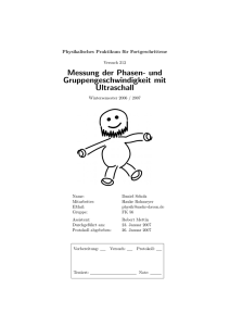 Messung der Phasen- und Gruppengeschwindigkeit - mehr