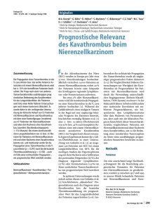 Prognostische Relevanz des Kavathrombus beim Nierenzellkarzinom