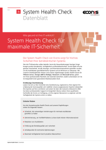 System Health Check Datenblatt System Health Check