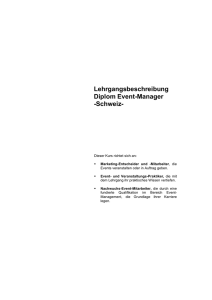 Lehrgangsbeschreibung Diplom Event-Manager -Schweiz-