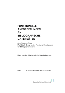 funktionelle anforderungen an bibliografische datens&auml;tze