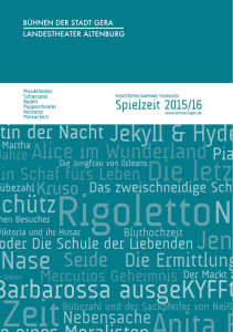 Spielzeit 2015/16 - Bühnen der Stadt Gera