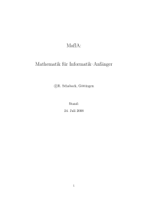 MafIA: Mathematik für Informatik–Anfänger