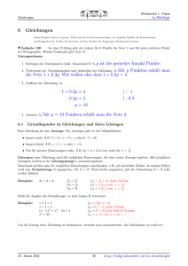 6 Gleichungen p ist die gesuchte Anzahl Punkte. Mit p Punkten