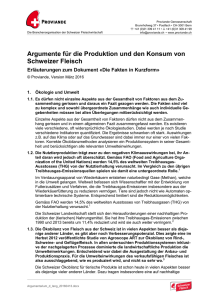 Argumente für die Produktion und den Konsum von Schweizer Fleisch