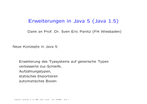 Erweiterungen in Java 5 (Java 1.5)