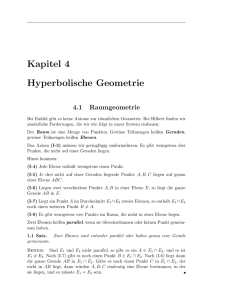 Kapitel 4 Hyperbolische Geometrie