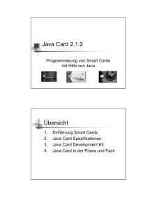 Java Card 2.1.2 Übersicht