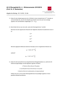 AC-II Übungsblatt Nr. 4 – Wintersemester 2015/2016 (Prof. Dr. E
