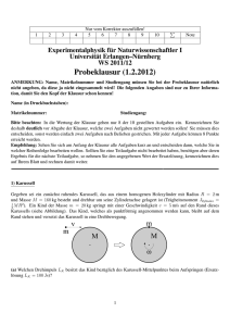 Musterlösung zur Probeklausur - Lehrstuhl für Optik, Uni Erlangen