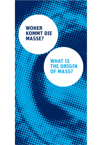 what is the origin of mass? woher kommt die masse?