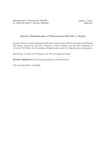 Klausur: Mikroökonomik A Wintersemester 2010/2011 1. Termin In