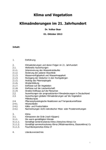 Klima und Vegetation Klimaänderungen im 21