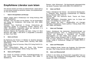 Empfohlene Literatur zum Islam