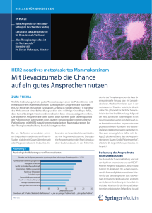 Mit Bevacizumab die Chance auf ein gutes Ansprechen nutzen