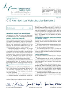 C13 Atemtest (auf Helicobacter-Bakterien)