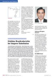 Erhöhtes Brustkrebsrisiko bei längerer Substitution