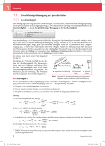 1.1 Gleichförmige Bewegung auf gerader Bahn