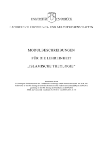 modulbeschreibungen für die lehreinheit „islamische theologie“