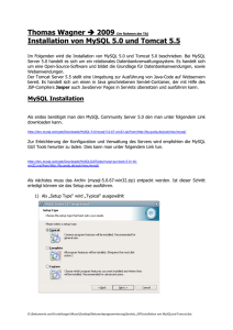 Installation von MySQL 5.0 und Tomcat 5.5