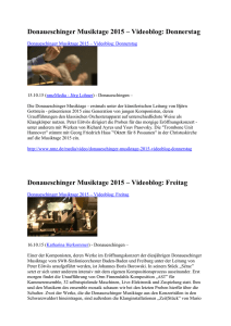 Donaueschinger Musiktage 2015 – Videoblog: Donnerstag