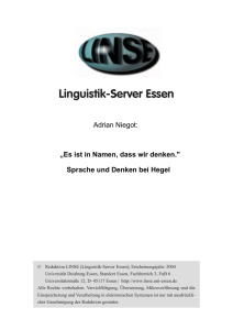 2. Sprache und Zeichen bei Hegel - Linguistik