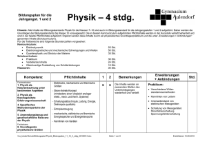 Physik – 4 stdg. - Gymnasium Aulendorf