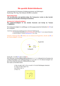 Die spezielle Relativitätstheorie