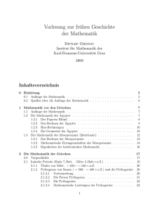 Geschichte d. Mathematik - Institut für Mathematik und