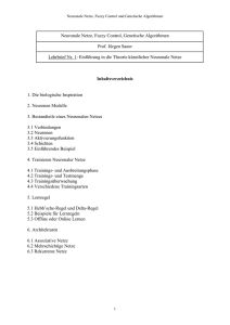 Neuronale Netze, Fuzzy Control, Genetische Algorithmen Prof