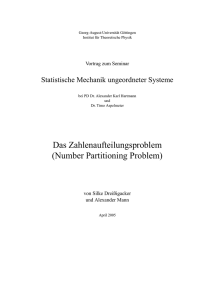 Das Zahlenaufteilungsproblem (Number Partitioning Problem)