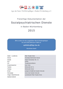 Dokumentation der Sozialpsychiatrischen Dienste in Baden