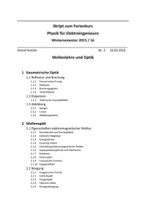 Skript zum Ferienkurs Physik für Elektroingenieure Wellenlehre und