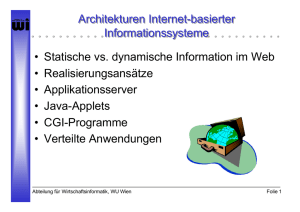 Architekturen Internet-basierter Informationssysteme Architekturen